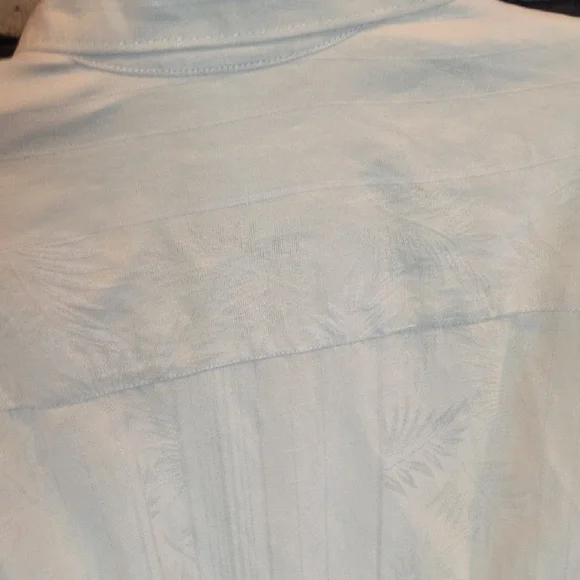 Tommy Bahama Light Cream Casual Button Down Shirt, Silk And Linen, Medium - Picture 5 of 10